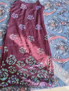 Inddus Burgundy Printed Kurta