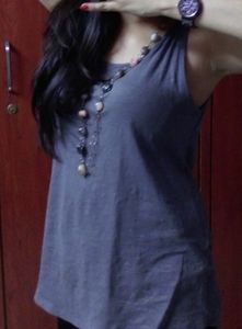 Gray Sleeveless Top