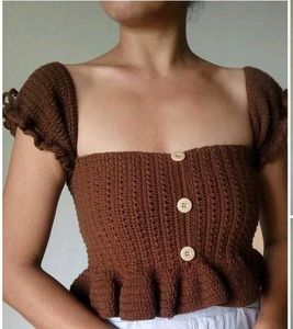 Crochet Button-Up Top