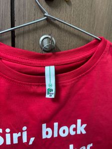 Red Graphic Slogan T-Shirt