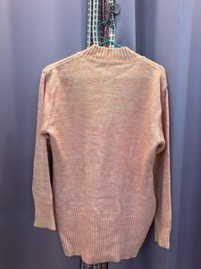 Peach V-Neck Knit Sweater