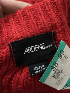 korean Red Knit Tie-Front Top