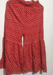 Red Sharara Suit With Dupatta For Girl 8-10 Year