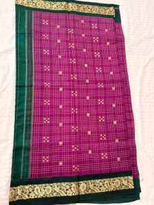Traditional Green and Purple Kanjivaram Silk Saree