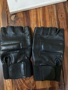 Leather And Polyester Gym/driving Gloves