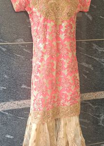 Beautiful Pink &amp; Cream Sharara