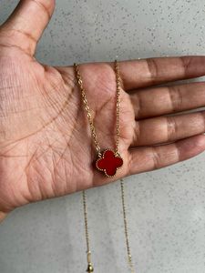 Lucky Clover Red Waterproof Necklace
