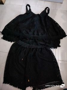 Women Black Lace Top