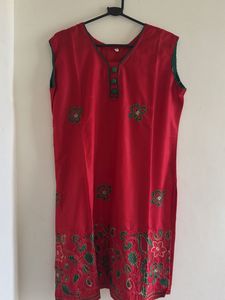 Red Embroidered Dress