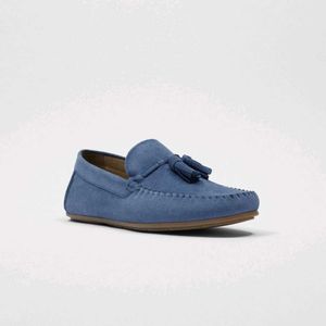 ZARA Blue Sude Leather Loafers