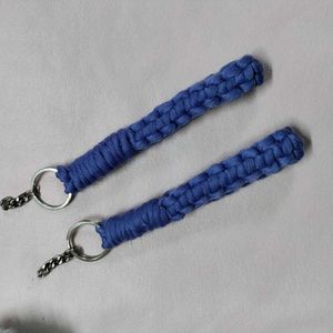 Blue Braided Keychain Wristlets