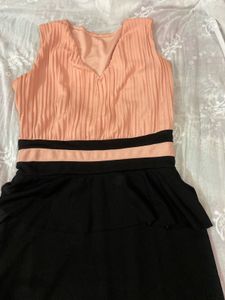 peach black dress