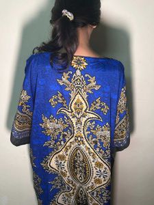 Vintage Blue Patterned Kaftan