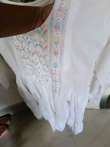 Embroidered White Kurta