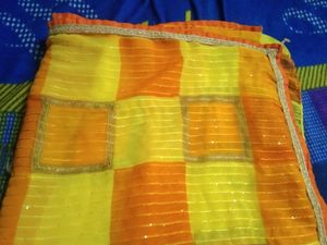 Orange Fully Sequence Saree