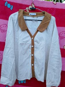 Cute Collared Button Top