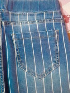 Striped Distressed Jeans