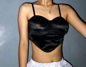 Black Satin Corset top