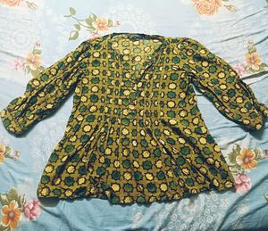 Patterned Long Sleeve Top