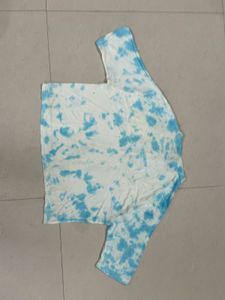 Blue Tie-Dye Cropped T-Shirt