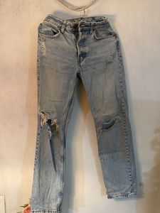 H&amp;M Ripped Light Wash Denim Jeans
