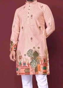 Ethnic Motifs Wooven Design Men&#39;s Kurta (Festive)
