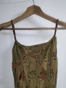 Olive Green Floral Dress