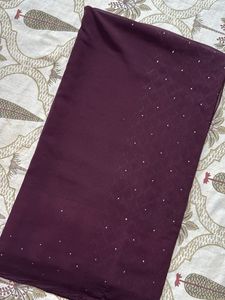 Burgundy Georgette Stone Work Saree