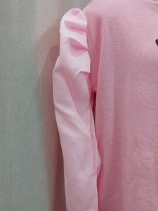 Pink Butterfly Print Top