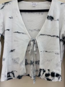 GARAGE TIE DYE FRONT CARDIGAN KNIT TOP