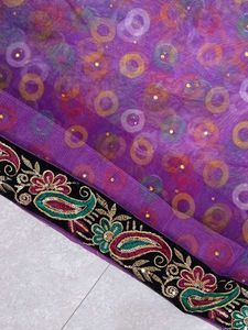 Net Purple Saree 💜