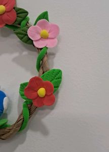 Clay Bird &amp; Floral Wreath