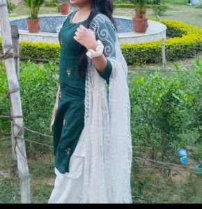 Green Embroidered Kurta Set