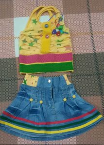 Cute Girl's Skirt & Top Set