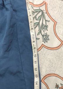 Blue Pleated Shorts