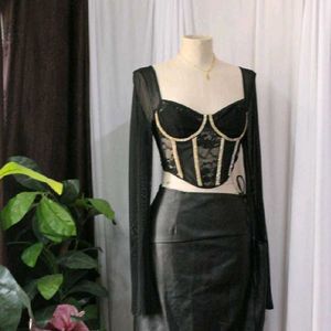 Black Lace Corset Top