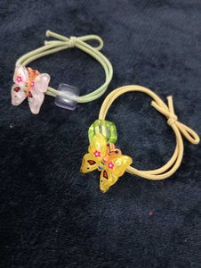 🦋 Butterfly Charm Hair Tie Set 🦋