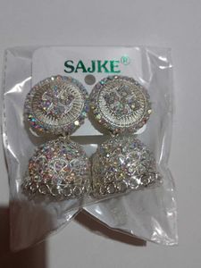 2 Set Of Silver Jhumka