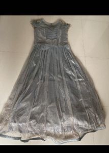Elegant Silver Ethnic Gown