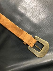 Genuine Leather Vintage Style Belt Oxidized Buckle