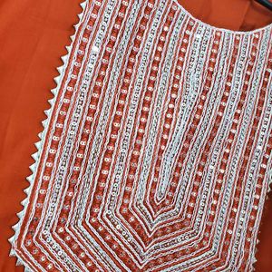 Elegant Orange Kurta Set HEAVY Banaras Dupatta