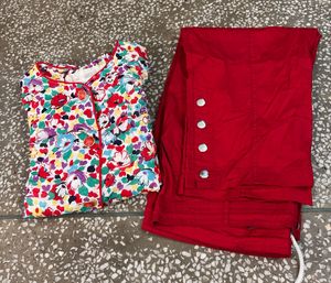 Floral Capri Pajama And Top Set