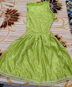 Elegant Lime Green Kurta Garara Set