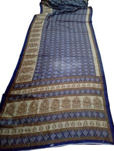 Elegant Blue Printed Saree