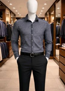 Men's Patterned Long Sleeve Shirt