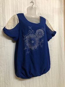 Blue Short Sleeve Top