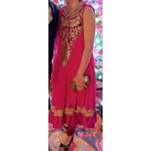 Pink Embroidered Indian Dress