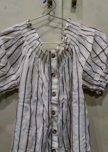 Striped Button-Down Blouse