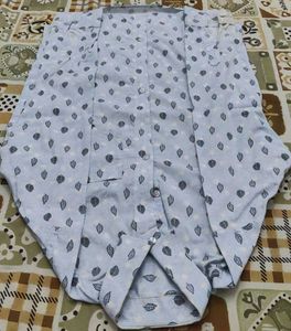 Leaf Print Button-Down Shirt