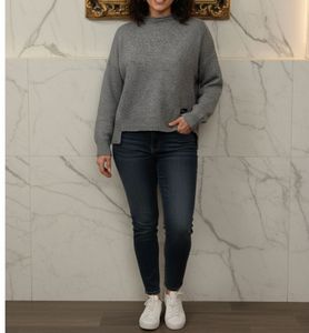 Gray Knit Pullover Sweater